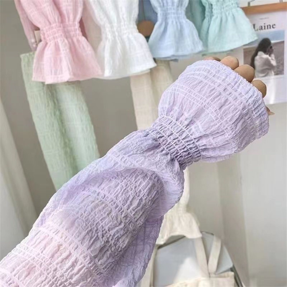 Fingerless Glove Knit - Sarung Tangan Anti-UV Warna Solid untuk