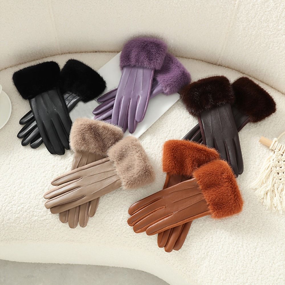 Winter Glove Insulated - Sarung Tangan Kulit Wanita Berlapis Termal,